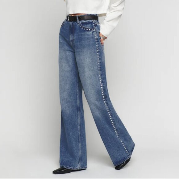 Reformation Cary High Rise Slouchy Wide Leg Jeans Size 28 - Picture 3 of 5